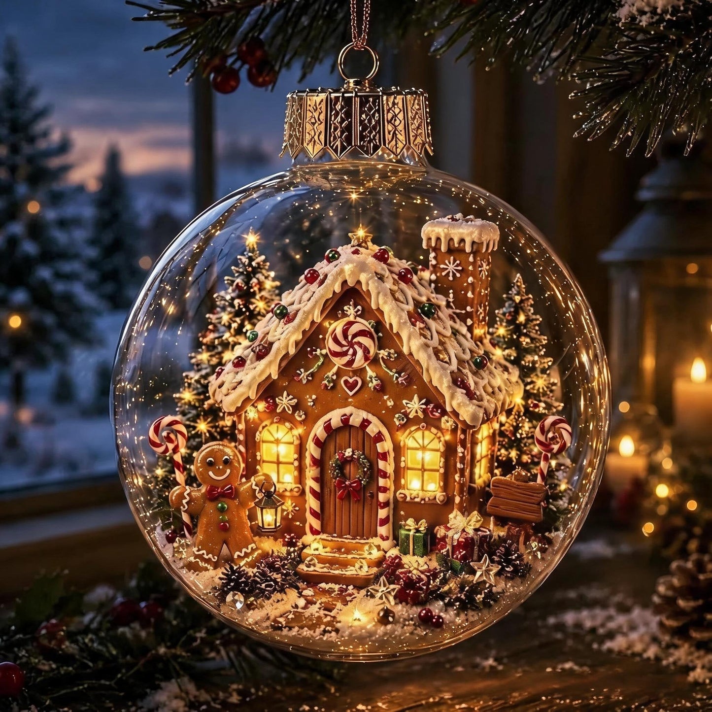 🎁A Tiny Glowing Christmas World – Light-Up Diorama Ornament