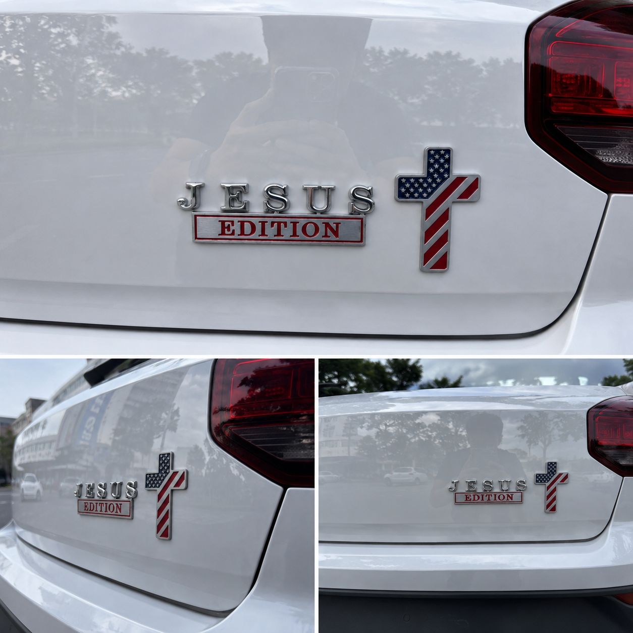 ✝Blessed Jesus Edition Cross Car Emblem Metal Badge