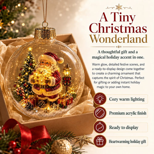 🎁A Tiny Glowing Christmas World – Light-Up Diorama Ornament