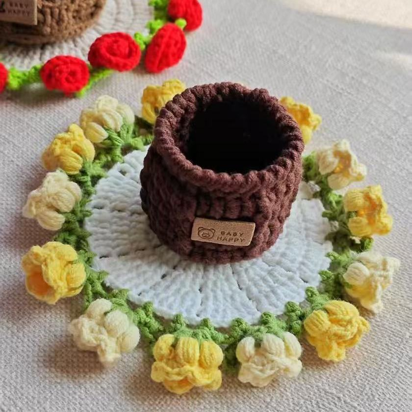 🌹 Woven With Love,Handcrafted Floral Coaster.