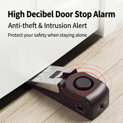 120dB Portable Door Stop Alarm for Home, Hotel & Travel