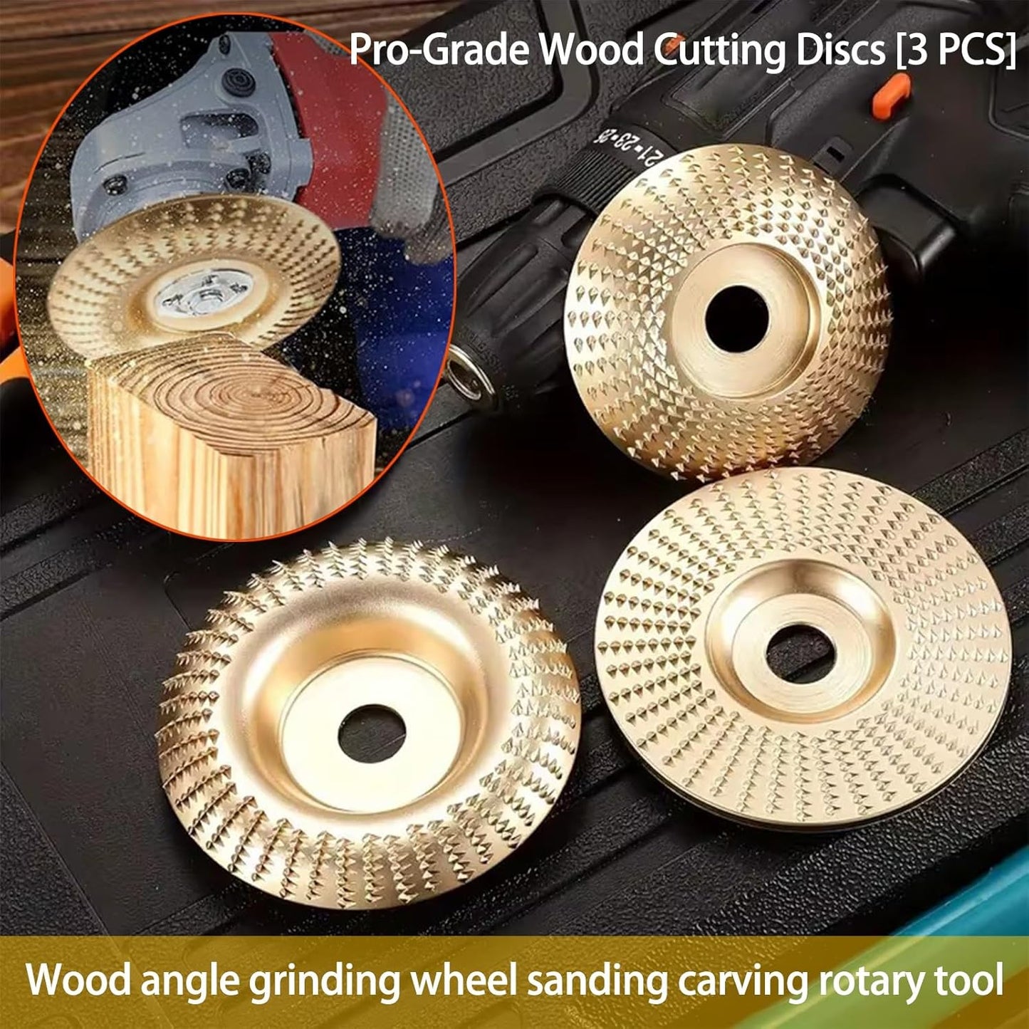 🛠️ All-in-One 3PCS Wood Carving & Shaping Disc Set