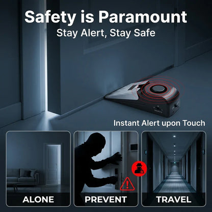 120dB Portable Door Stop Alarm for Home, Hotel & Travel