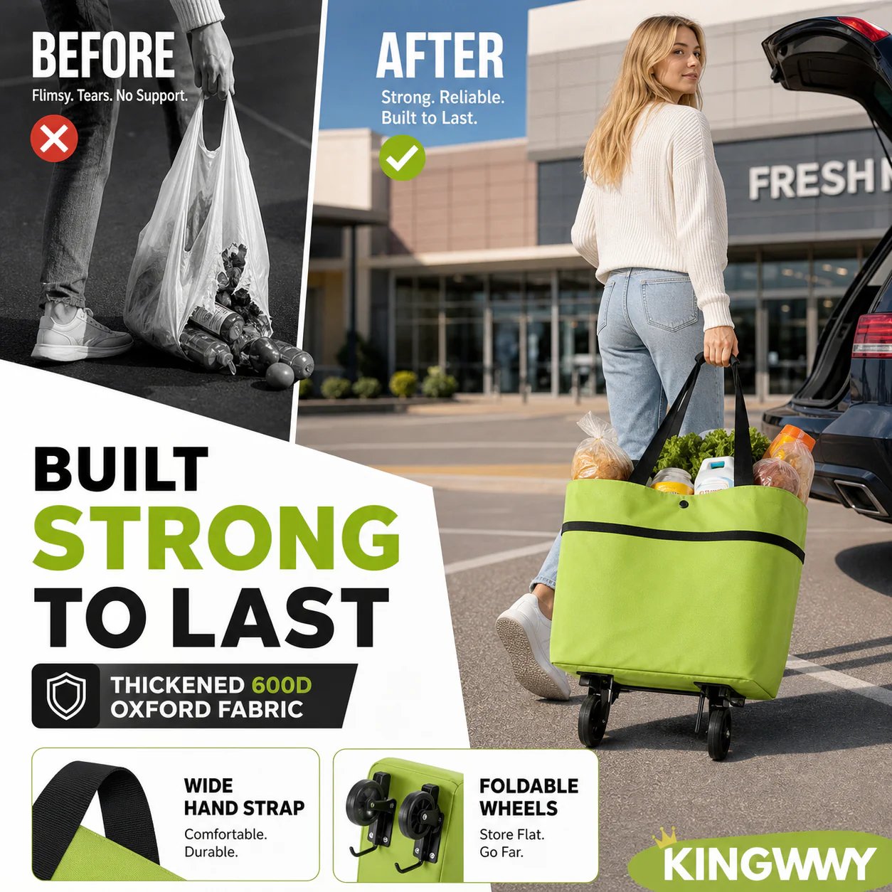 🔥HOT SALE 50% OFF🔥Foldable 2-in-1 Shopping Bag