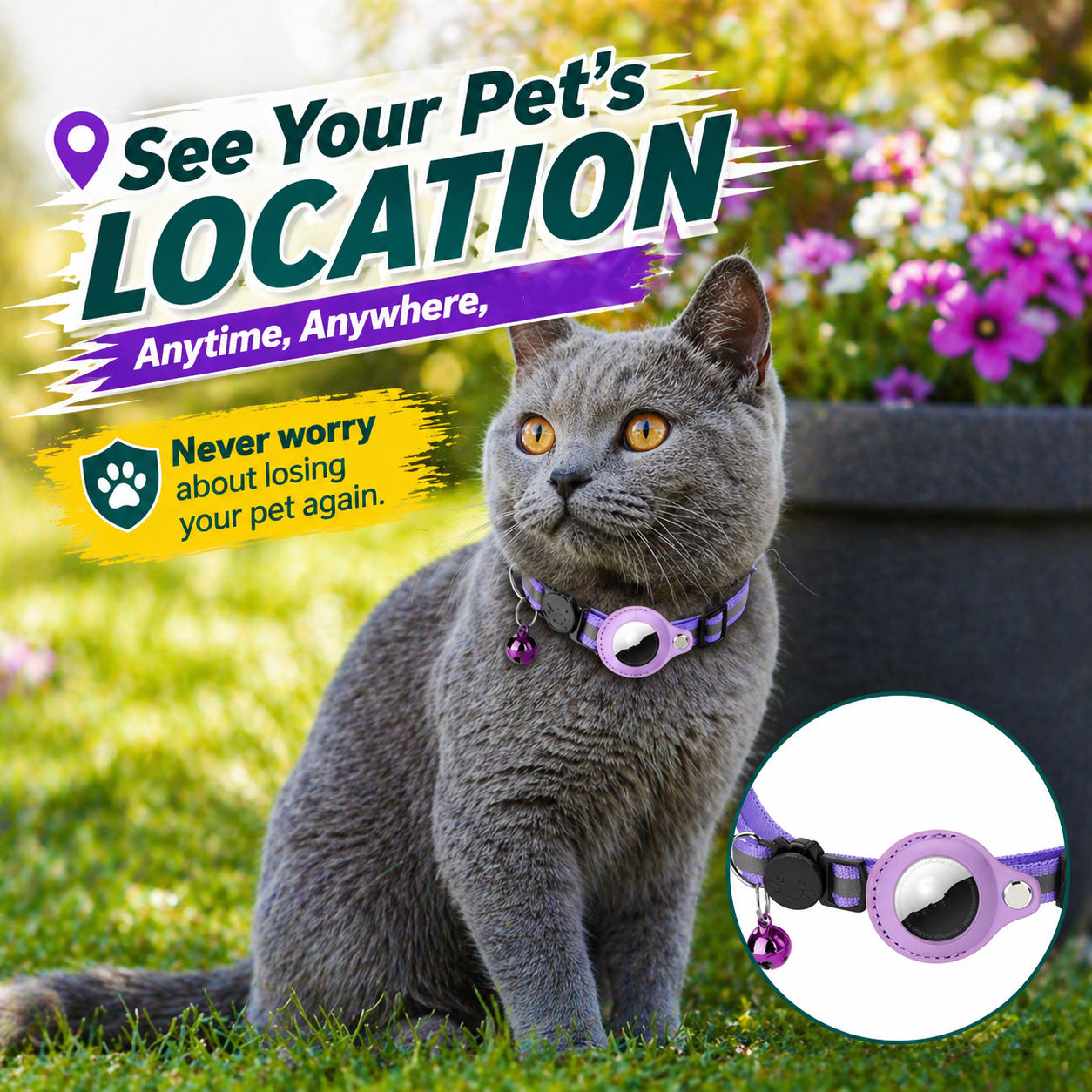 Nylon GPS Tracking Collar for Pet Protection 🐾