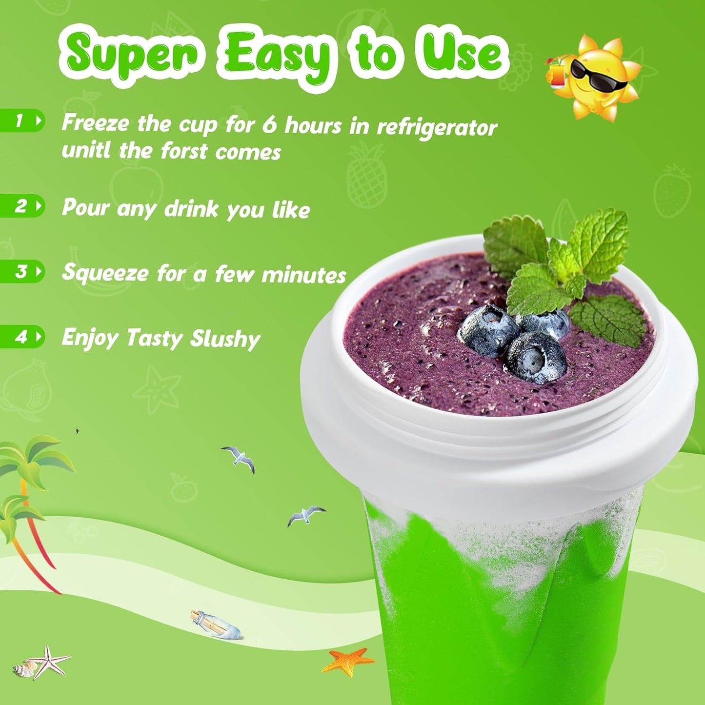Slushie Maker Cup, 2 Pack DIY Magic Squeeze Slushy Cups