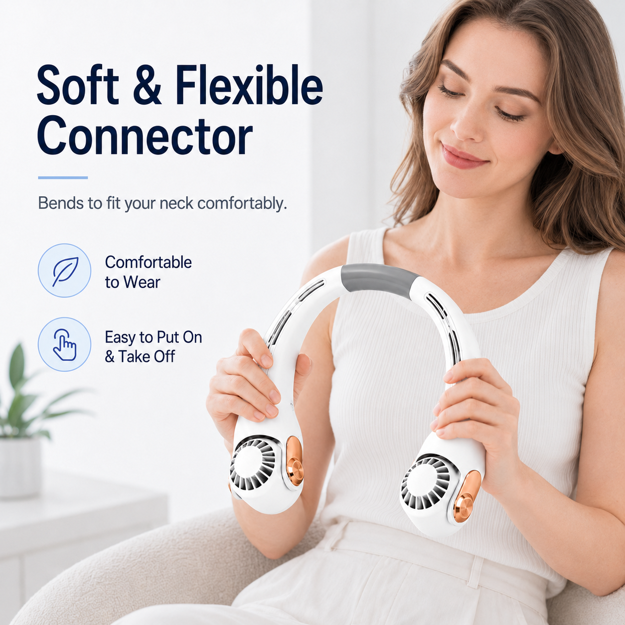 2026 Upgraded Neck Cooling Fan – Hands-Free, Ultra-Quiet & 360° Adjustable