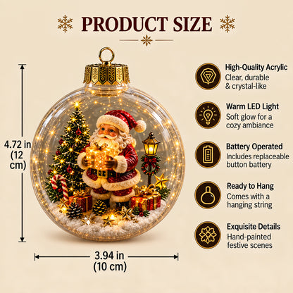 🎁A Tiny Glowing Christmas World – Light-Up Diorama Ornament