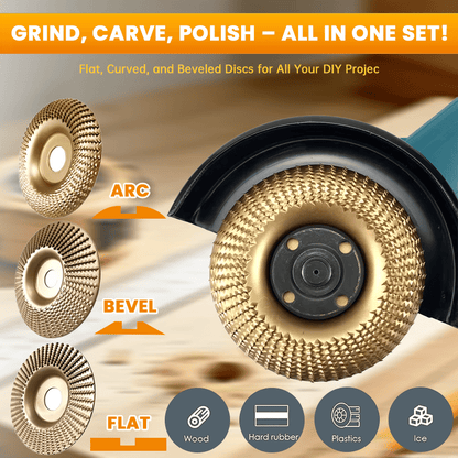 🛠️ All-in-One 3PCS Wood Carving & Shaping Disc Set