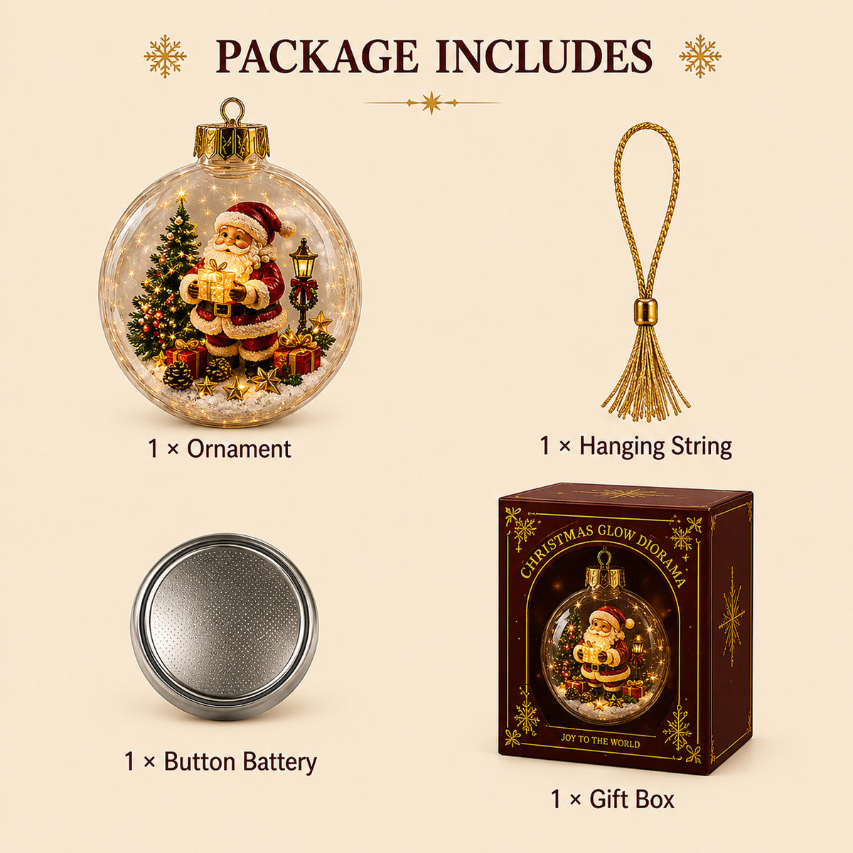 🎁A Tiny Glowing Christmas World – Light-Up Diorama Ornament