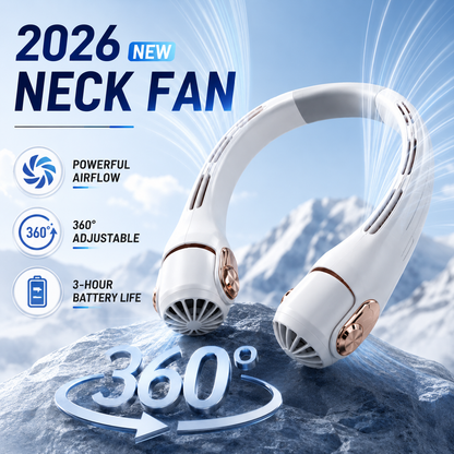 2026 Upgraded Neck Cooling Fan – Hands-Free, Ultra-Quiet & 360° Adjustable