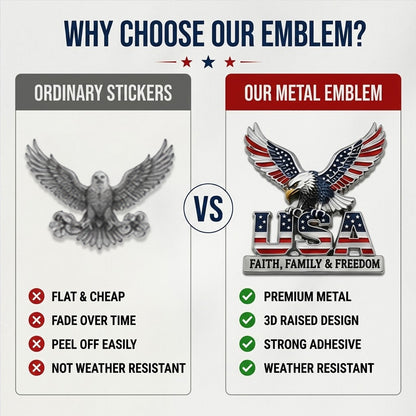 ★USA Faith, Family & Freedom★ Metal Car Emblem
