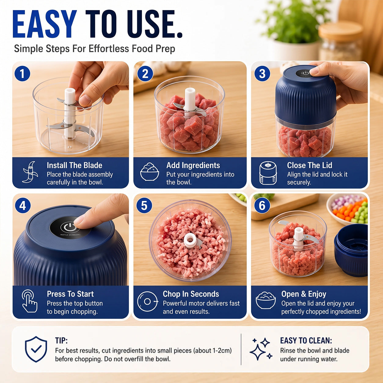 🔥Limited Time Buy One Get One Free!🔋 Wireless Mini Food Chopper with USB Charging✨