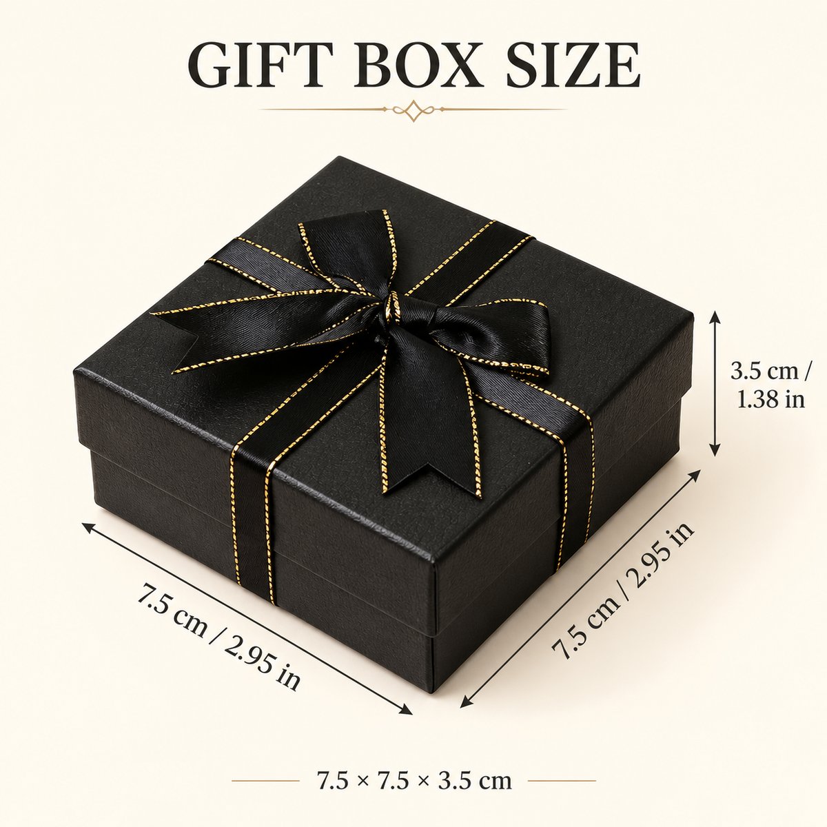 Luxury black gold gift box(7.5cm*7.5cm*3.5cm)