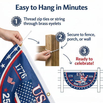 The 1776-2026 Legacy Banner: 100% Veteran-Handcrafted 250th Anniversary Heritage Flag