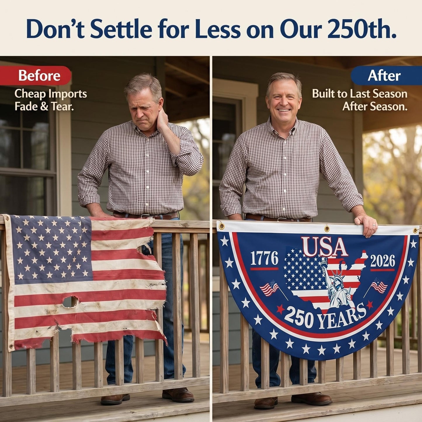 The 1776-2026 Legacy Banner: 100% Veteran-Handcrafted 250th Anniversary Heritage Flag