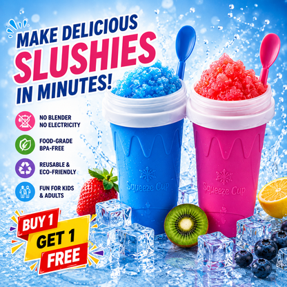 Slushie Maker Cup, 2 Pack DIY Magic Squeeze Slushy Cups