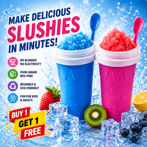 Slushie Maker Cup, 2 Pack DIY Magic Squeeze Slushy Cups
