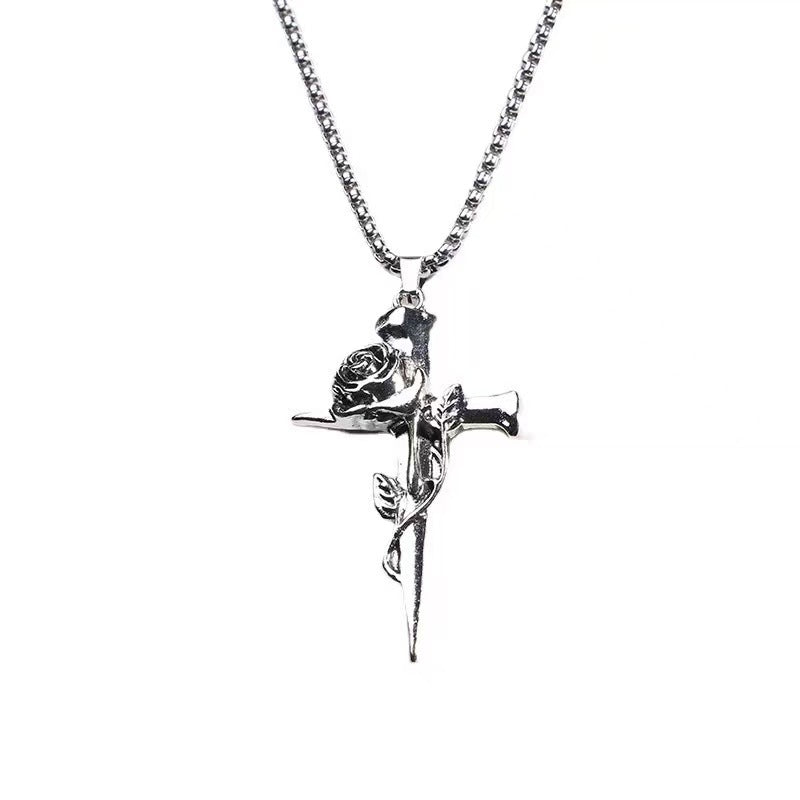Rose Cross Necklace