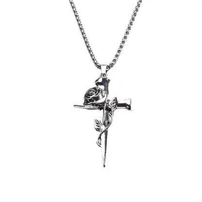 Rose Cross Necklace