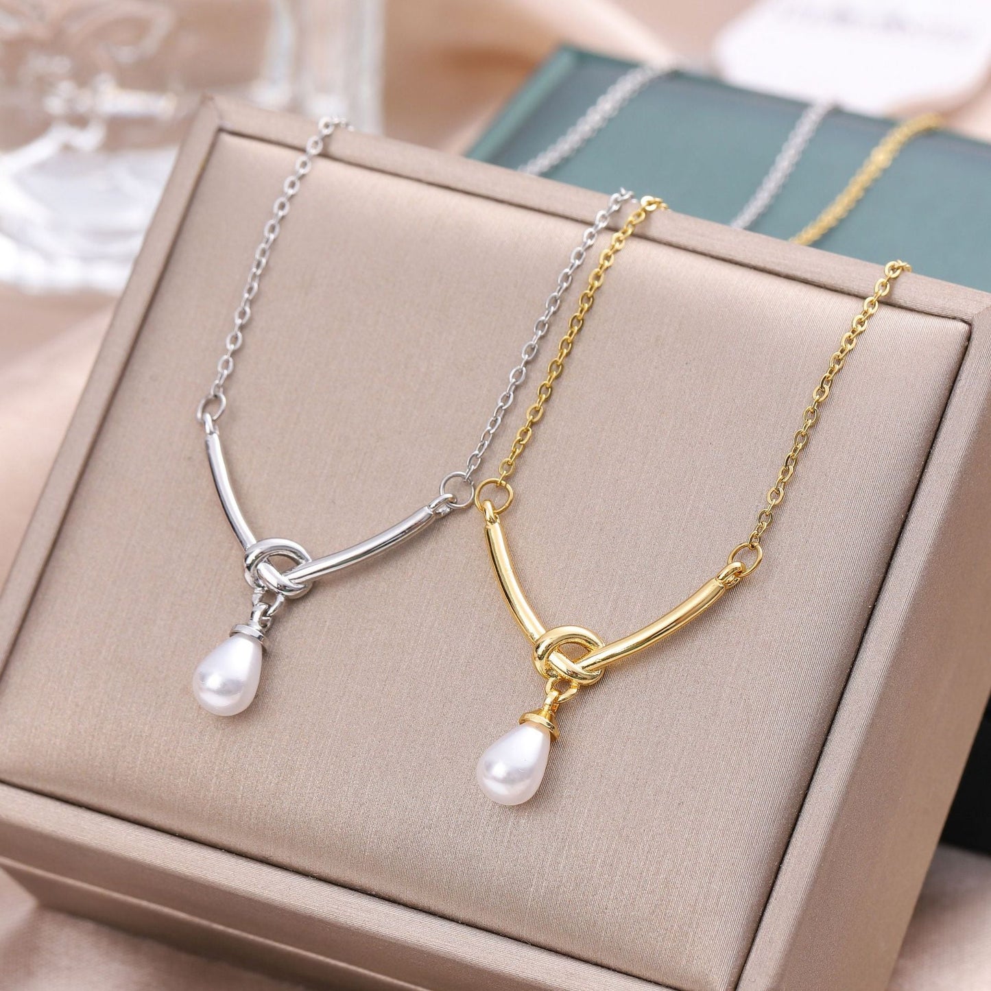 Knotted Pearl Necklace