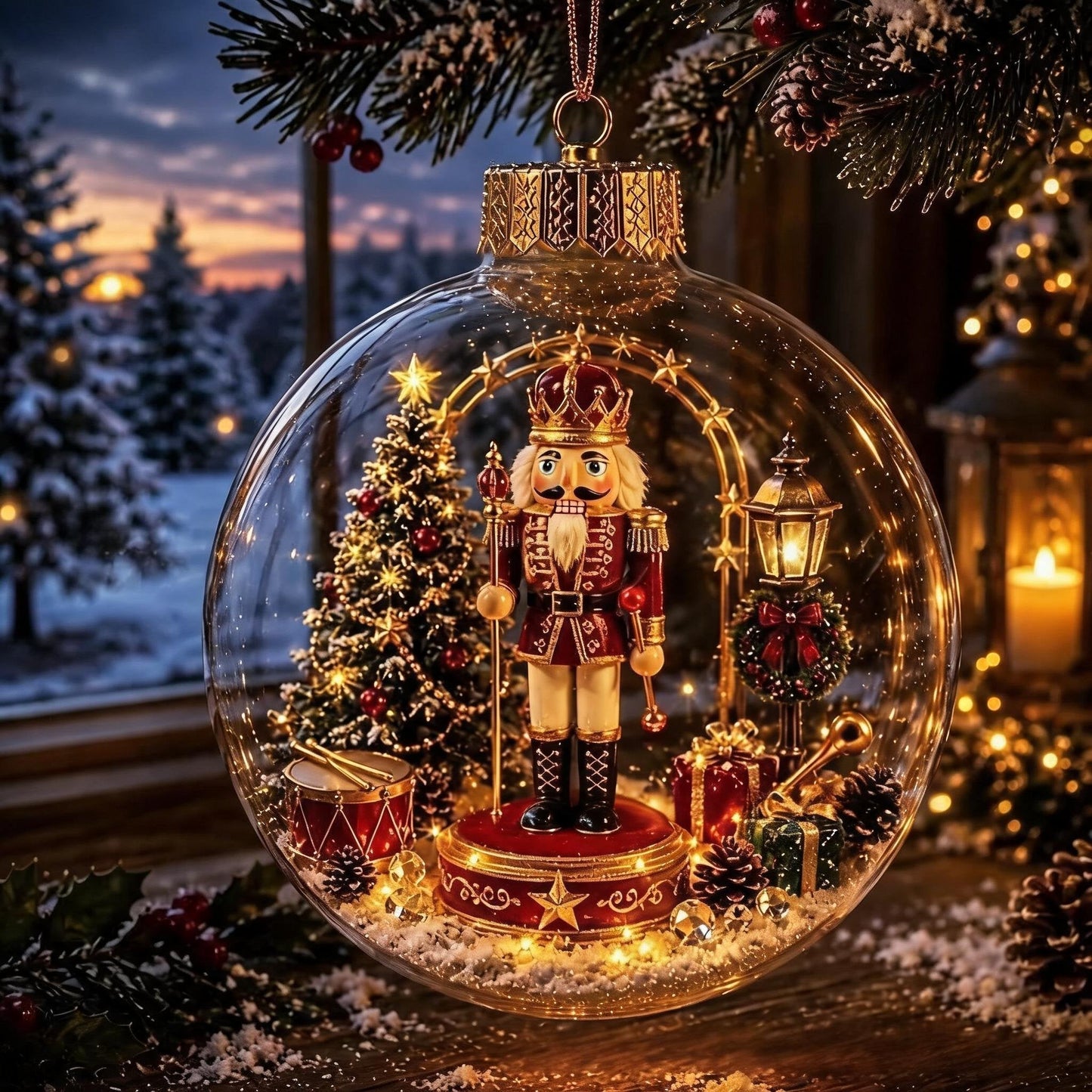 🎁A Tiny Glowing Christmas World – Light-Up Diorama Ornament