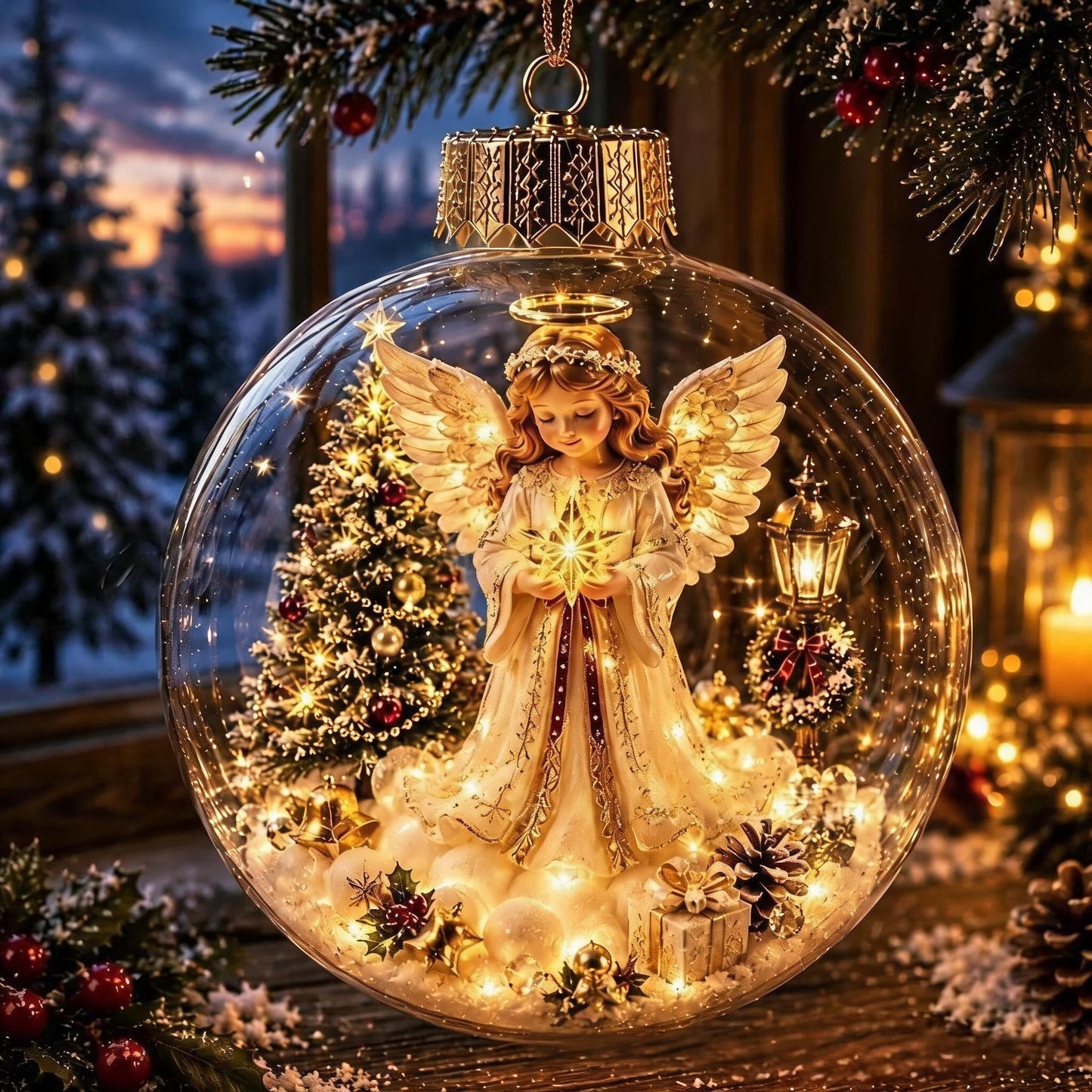 🎁A Tiny Glowing Christmas World – Light-Up Diorama Ornament