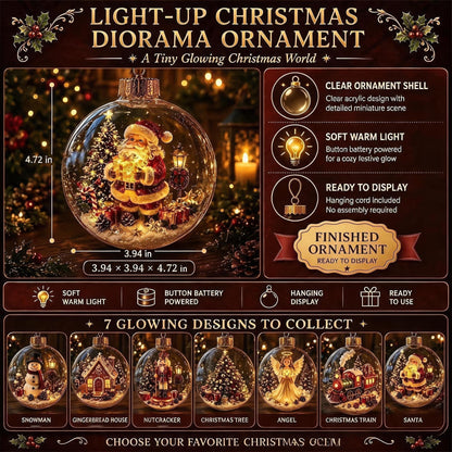 🎁A Tiny Glowing Christmas World – Light-Up Diorama Ornament