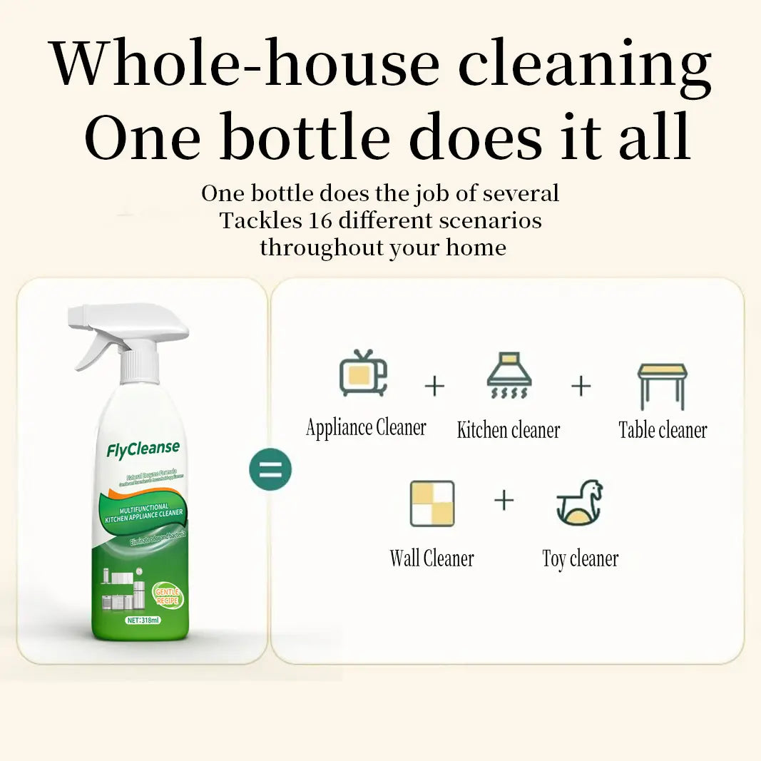 Fly Cleanse Multi-Purpose Kitchen Grease Cleaner Powerful cleaner for stoves, ovens, microwaves, and Griddles