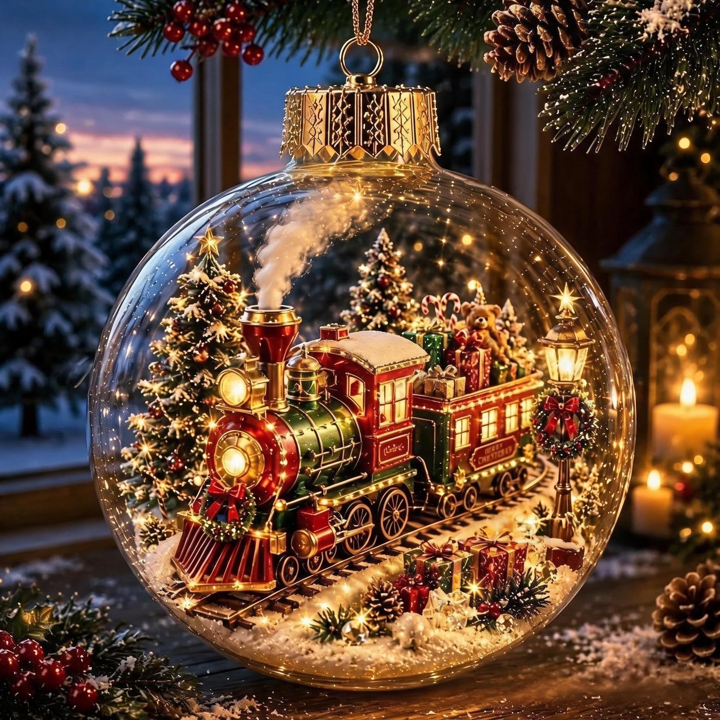 🎁A Tiny Glowing Christmas World – Light-Up Diorama Ornament
