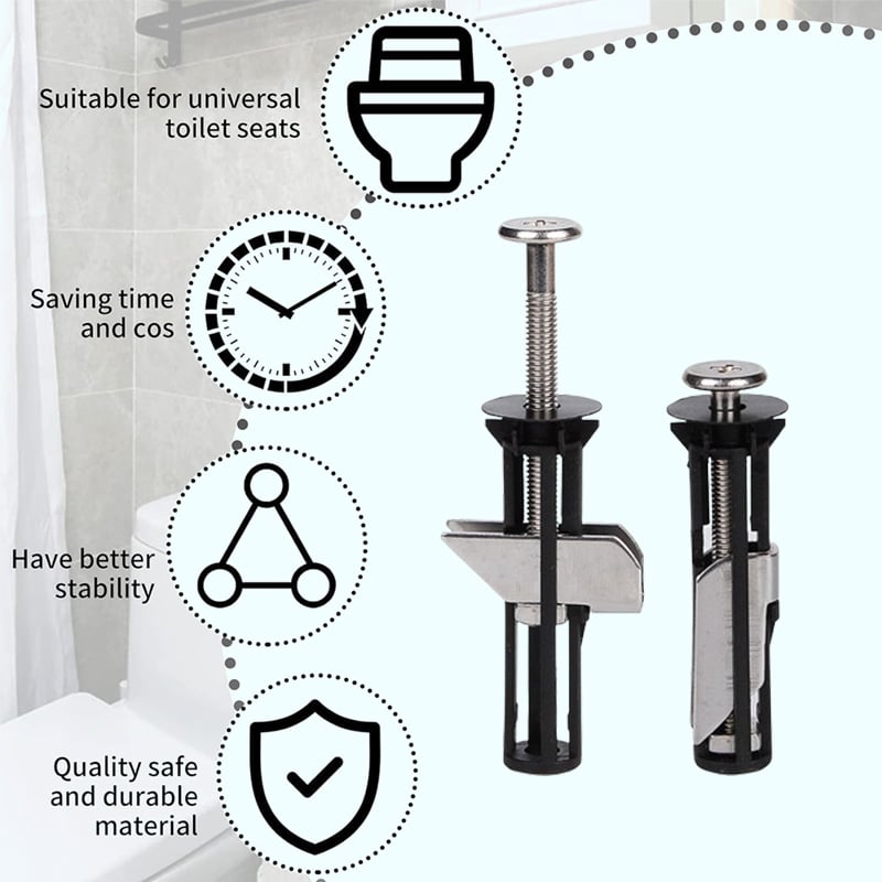 🔥Buy 1 Set And Get 1 Set Free🔥With three pieces per set.🔥Heavy Duty Toilet Seat Fastener Bolt kit.