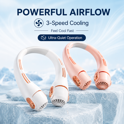 🍃 Neck Air Conditioner Fan – Ultra‑quiet, 360° rotating,