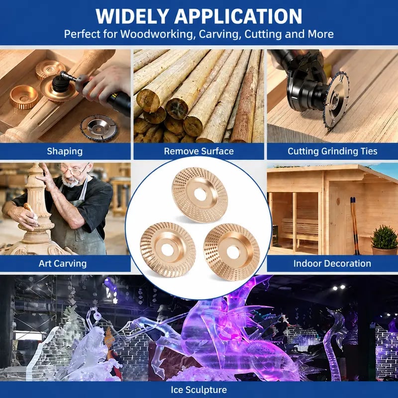 🛠️ All-in-One 3PCS Wood Carving & Shaping Disc Set