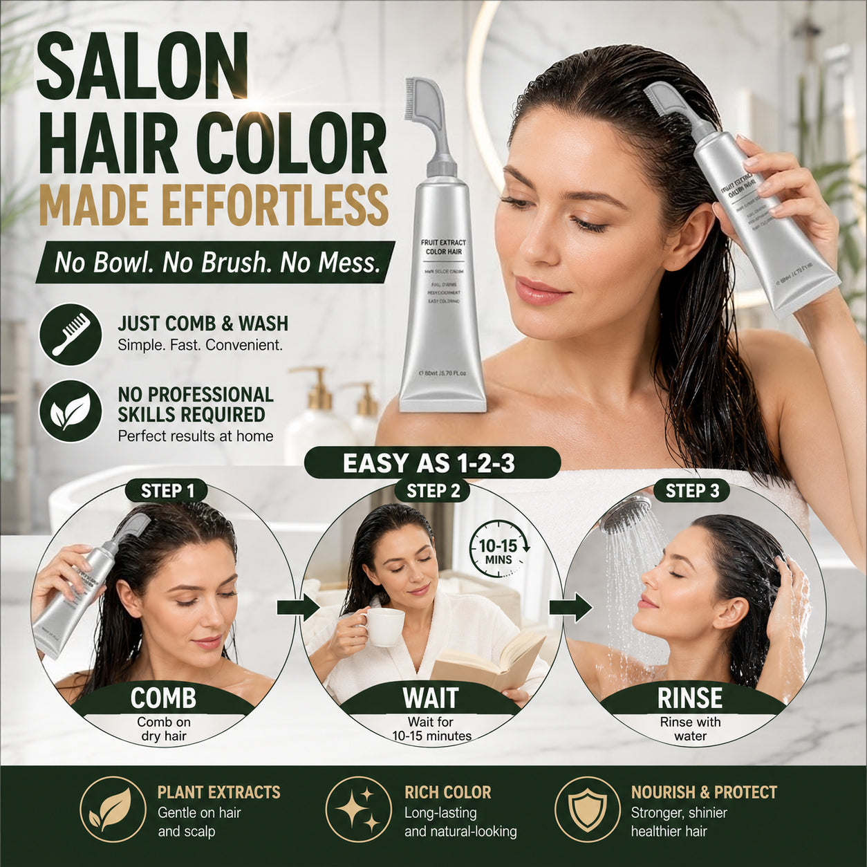 Plant-Based Comb Hair Dye
