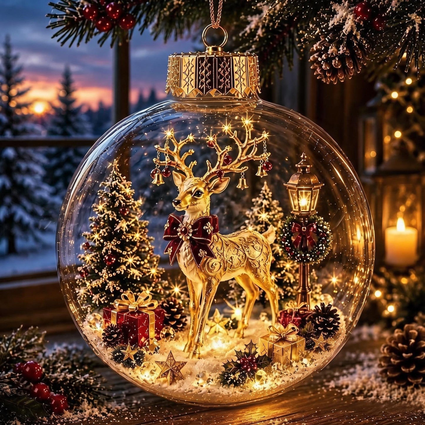 🎁A Tiny Glowing Christmas World – Light-Up Diorama Ornament