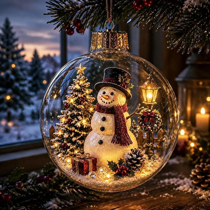 🎁A Tiny Glowing Christmas World – Light-Up Diorama Ornament