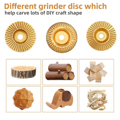 🛠️ All-in-One 3PCS Wood Carving & Shaping Disc Set