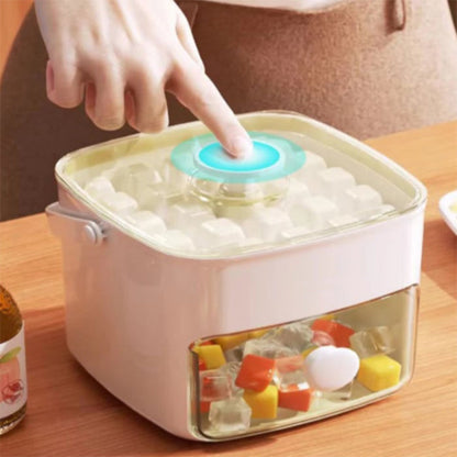 🧊2 Tier Convenient Push-In Ice Cube Mold with Tray Case⚡Free ice scraper included