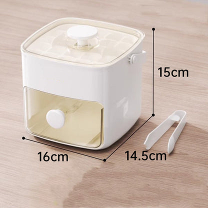 🧊2 Tier Convenient Push-In Ice Cube Mold with Tray Case⚡Free ice scraper included